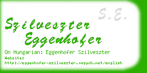 szilveszter eggenhofer business card